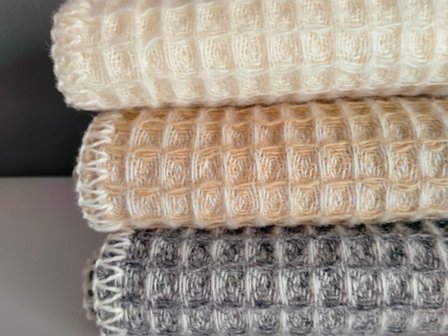 Baby blanket Wool - Off White waffle