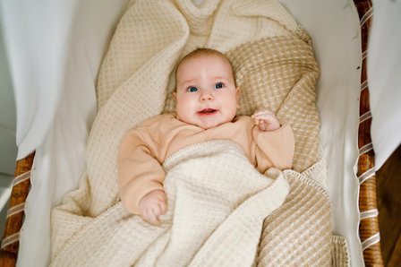 Baby blanket Wool - Off White waffle