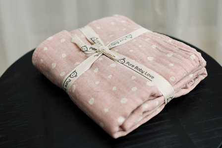 Swaddle XL - old pink - dots