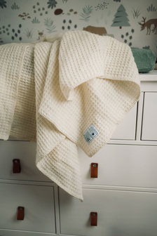 Toddler blanket Waffle Wool - Off White