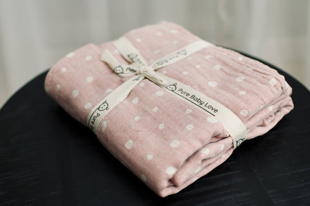 Swaddle L - old pink - dots