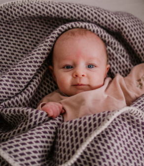 Baby blanket Wool - plum