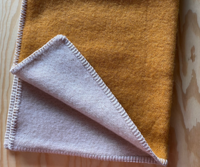 Toddler blanket Wool - duo amber &amp; cream