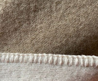 Toddler blanket Wool - duo coffee &amp; cream