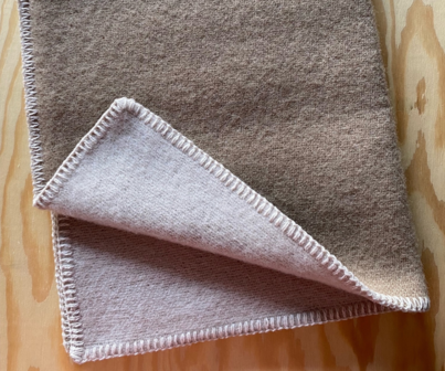 Toddler blanket Wool - duo coffee &amp; cream