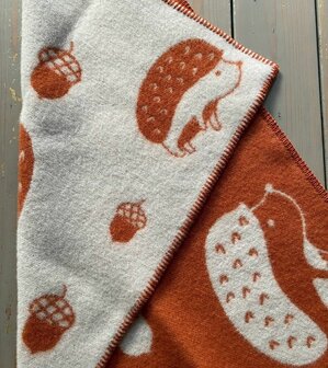 Baby blanket Wool - Hedgehog Terracotta