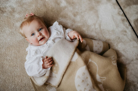 Baby blanket Wool - Hedgehog sand