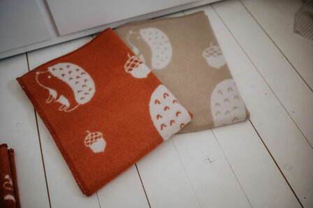 Baby blanket Wool - Hedgehog Terracotta