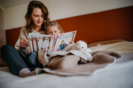 Toddler blanket Wool - duo coffee &amp; cream