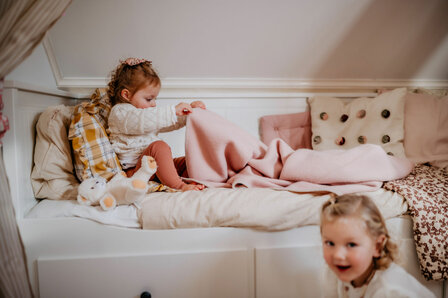 Toddler blanket Wool - duo pink &amp; cream