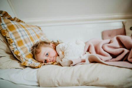 Toddler blanket Wool - duo pink &amp; cream