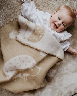 Toddler blanket Wool - Hedgehog sand