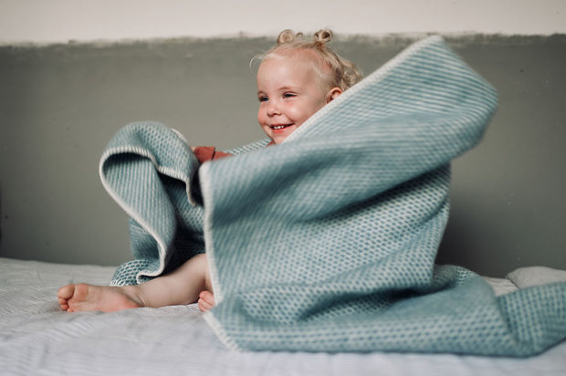 Toddler blanket Wool - petrol