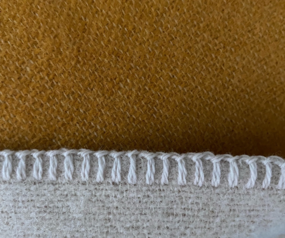 Baby blanket Wool - duo Amber & cream