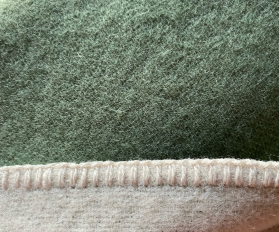 Baby blanket Wool - duo agave & cream