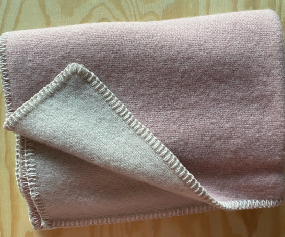 Toddler blanket Wool - duo pink & cream