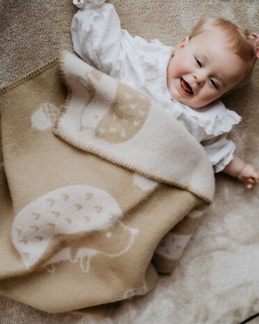 Baby blanket Wool - Hedgehog sand