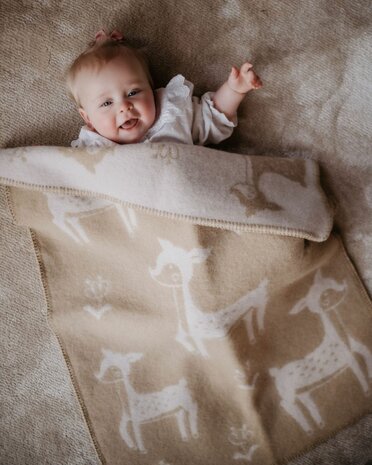 Baby blanket Wool - Deer Sand