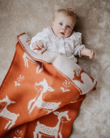 Baby blanket Wool - Deer Terracotta