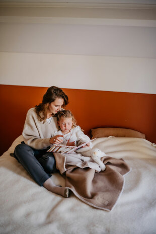 Baby blanket Wool - duo coffee & cream