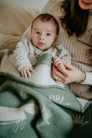 Toddler blanket Wool - Fox Agave green